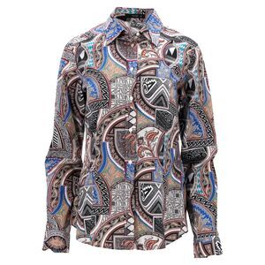 Etro Printed Button Down Long Sleeve Shirt in Multicolor Cotton